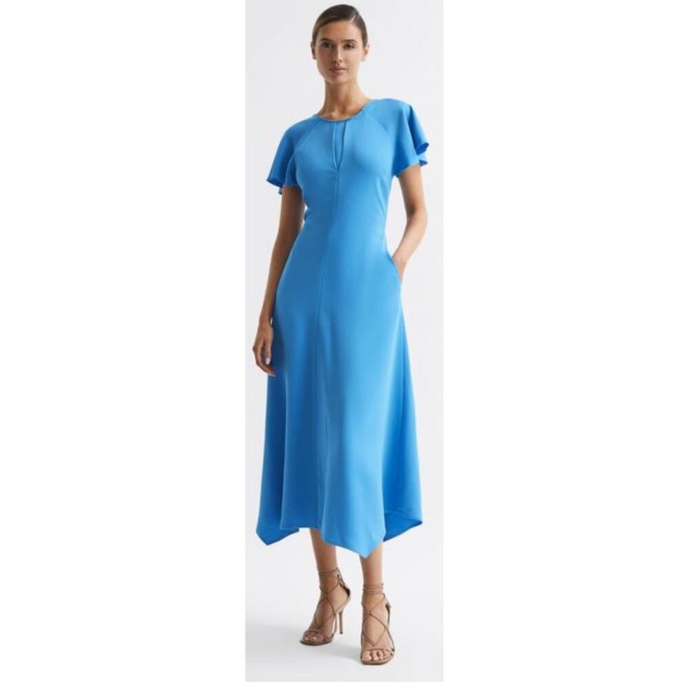 Reiss Eleni Cap Slevee Maxi Dress Occasion Strappy Back Size 2